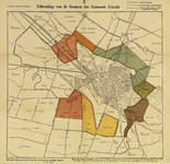214189 Kaart van de gemeente Utrecht met wijde omgeving; met weergave van het stratenplan (ged.), wegen, spoorwegen en ...